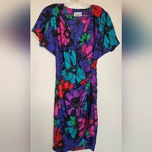 Vintage Floral Print Dress